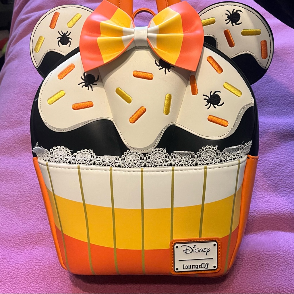 Loungefly X Disney Minnie Mouse Candy Corn Cupcake Mini Backpack Glow In Dark